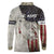Walleye Fishing Long Sleeve Polo Shirt American Flag Vintage Design and Custom Name Option - Wonder Print Shop