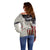 Walleye Fishing Off Shoulder Sweater American Flag Vintage Design and Custom Name Option - Wonder Print Shop