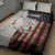 Walleye Fishing Quilt Bed Set American Flag Vintage Design and Custom Name Option - Wonder Print Shop