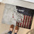 Walleye Fishing Rubber Doormat American Flag Vintage Design and Custom Name Option - Wonder Print Shop