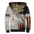 Walleye Fishing Sherpa Hoodie American Flag Vintage Design and Custom Name Option - Wonder Print Shop