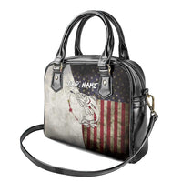 Walleye Fishing Shoulder Handbag American Flag Vintage Design and Custom Name Option - Wonder Print Shop