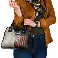Walleye Fishing Shoulder Handbag American Flag Vintage Design and Custom Name Option - Wonder Print Shop