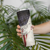 Walleye Fishing Skinny Tumbler American Flag Vintage Design and Custom Name Option - Wonder Print Shop