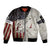 Walleye Fishing Sleeve Zip Bomber Jacket American Flag Vintage Design and Custom Name Option - Wonder Print Shop