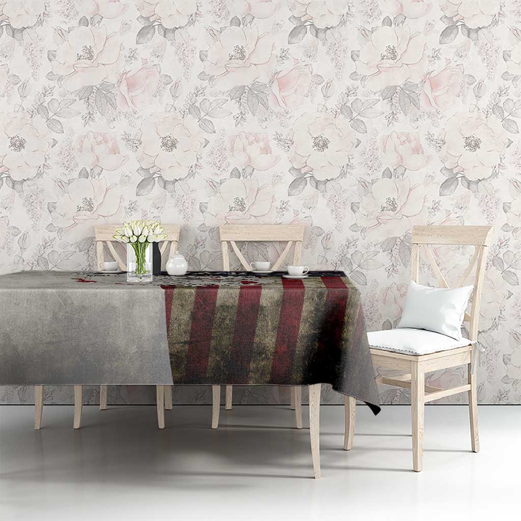 Walleye Fishing Tablecloth American Flag Vintage Design and Custom Name Option - Wonder Print Shop