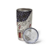 Walleye Fishing Tumbler Cup American Flag Vintage Design and Custom Name Option - Wonder Print Shop