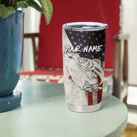 Walleye Fishing Tumbler Cup American Flag Vintage Design and Custom Name Option - Wonder Print Shop