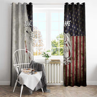 Walleye Fishing Window Curtain American Flag Vintage Design and Custom Name Option - Wonder Print Shop