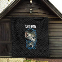 Striped Bass Jumping Quilt Blue Splash Graphic and Custom Name Design - Wonder Print Shop
