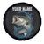 Striped Bass Jumping Spare Tire Cover Blue Splash Graphic and Custom Name Design - Wonder Print Shop