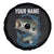 Striped Bass Jumping Spare Tire Cover Blue Splash Graphic and Custom Name Design - Wonder Print Shop