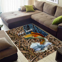 Redfish Splashing in Marsh Grass Area Rug Custom Name and Nature Background Design - Wonder Print Shop