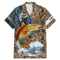 Redfish Splashing in Marsh Grass Family Matching Mermaid Dress and Hawaiian Shirt Custom Name and Nature Background Design - Wonder Print Shop