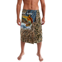 Redfish Splashing in Marsh Grass Lavalava Custom Name and Nature Background Design - Wonder Print Shop