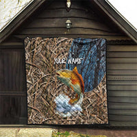 Redfish Splashing in Marsh Grass Quilt Custom Name and Nature Background Design - Wonder Print Shop