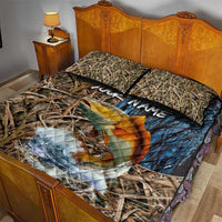 Redfish Splashing in Marsh Grass Quilt Bed Set Custom Name and Nature Background Design - Wonder Print Shop