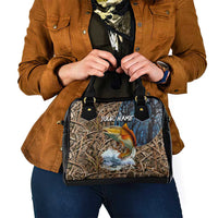Redfish Splashing in Marsh Grass Shoulder Handbag Custom Name and Nature Background Design - Wonder Print Shop