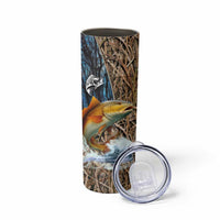 Redfish Splashing in Marsh Grass Skinny Tumbler Custom Name and Nature Background Design - Wonder Print Shop