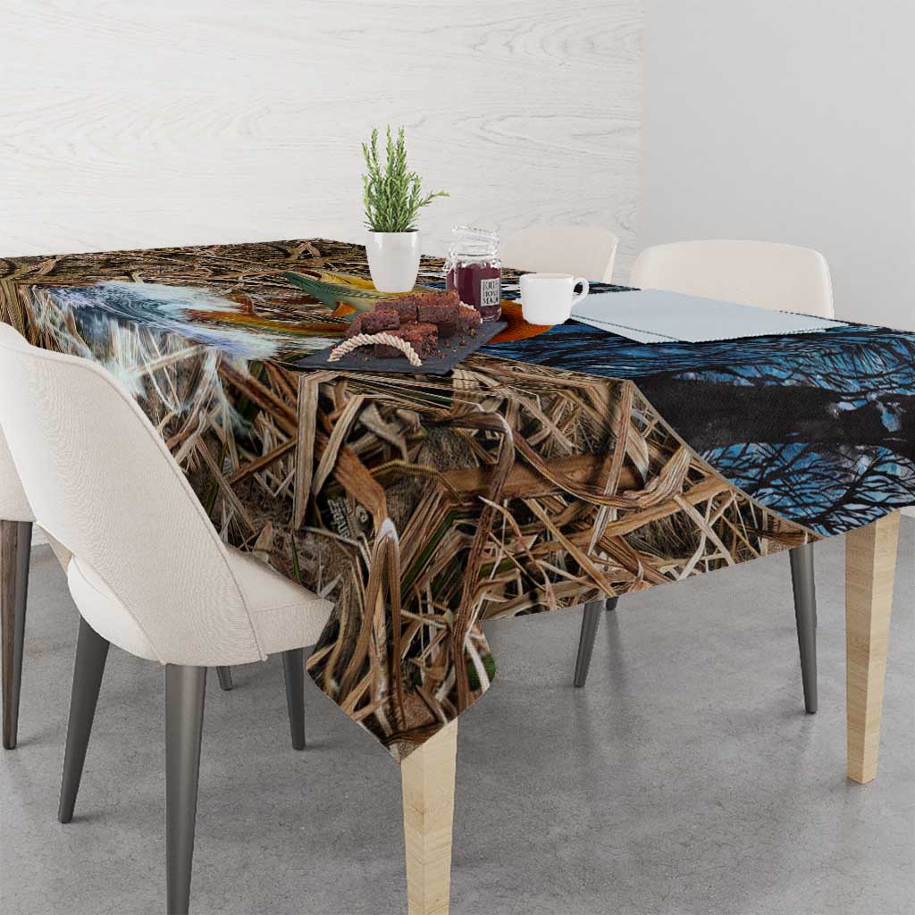 Redfish Splashing in Marsh Grass Tablecloth Custom Name and Nature Background Design - Wonder Print Shop