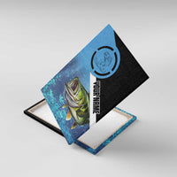 Largemouth Bass Fishing Underwater Graphic Canvas Wall Art Mountain Silhouette and Custom Name Design - Wonder Print Shop