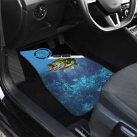 Largemouth Bass Fishing Underwater Graphic Car Mats Mountain Silhouette and Custom Name Design - Wonder Print Shop