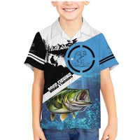 Largemouth Bass Fishing Underwater Graphic Family Matching Mermaid Dress and Hawaiian Shirt Mountain Silhouette and Custom Name Design - Wonder Print Shop