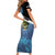 Largemouth Bass Fishing Underwater Graphic Short Sleeve Bodycon Dress Mountain Silhouette and Custom Name Design - Wonder Print Shop