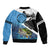 Largemouth Bass Fishing Underwater Graphic Sleeve Zip Bomber Jacket Mountain Silhouette and Custom Name Design - Wonder Print Shop