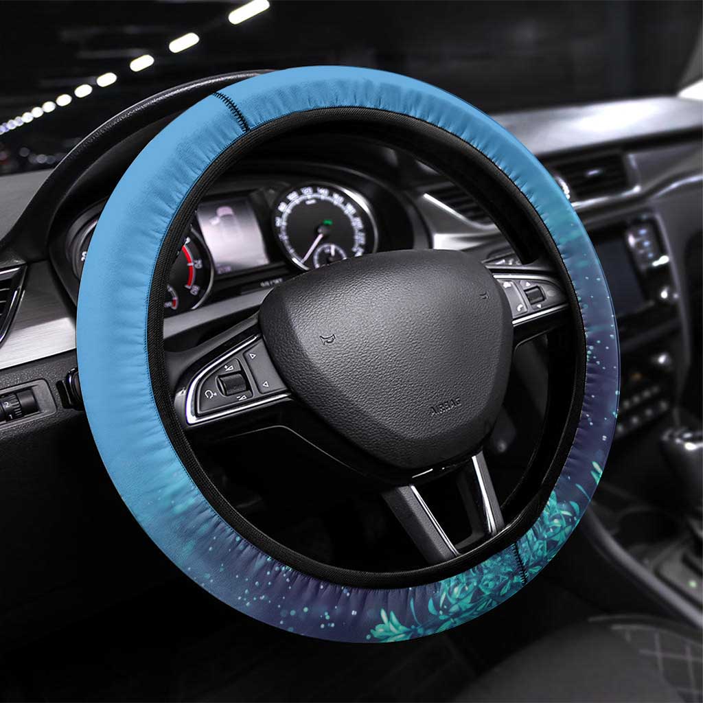 Largemouth Bass Fishing Underwater Graphic Steering Wheel Cover Mountain Silhouette and Name Design - Wonder Print Shop