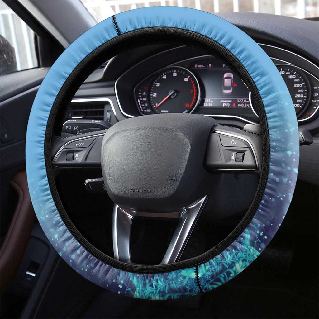 Largemouth Bass Fishing Underwater Graphic Steering Wheel Cover Mountain Silhouette and Name Design - Wonder Print Shop