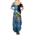 Largemouth Bass Fishing Underwater Graphic Summer Maxi Dress Mountain Silhouette and Custom Name Design - Wonder Print Shop