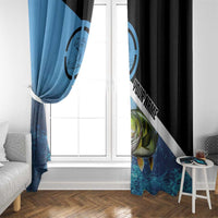 Largemouth Bass Fishing Underwater Graphic Window Curtain Mountain Silhouette and Custom Name Design - Wonder Print Shop