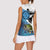 Largemouth Bass Fishing Underwater Graphic Women Sleeveless Polo Shirt Mountain Silhouette and Custom Name Design - Wonder Print Shop
