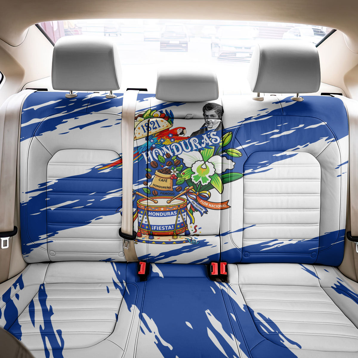 Honduras Independence Day Back Car Seat Cover Honduran Cultural Heritage Patriotic Symbols Vibrant