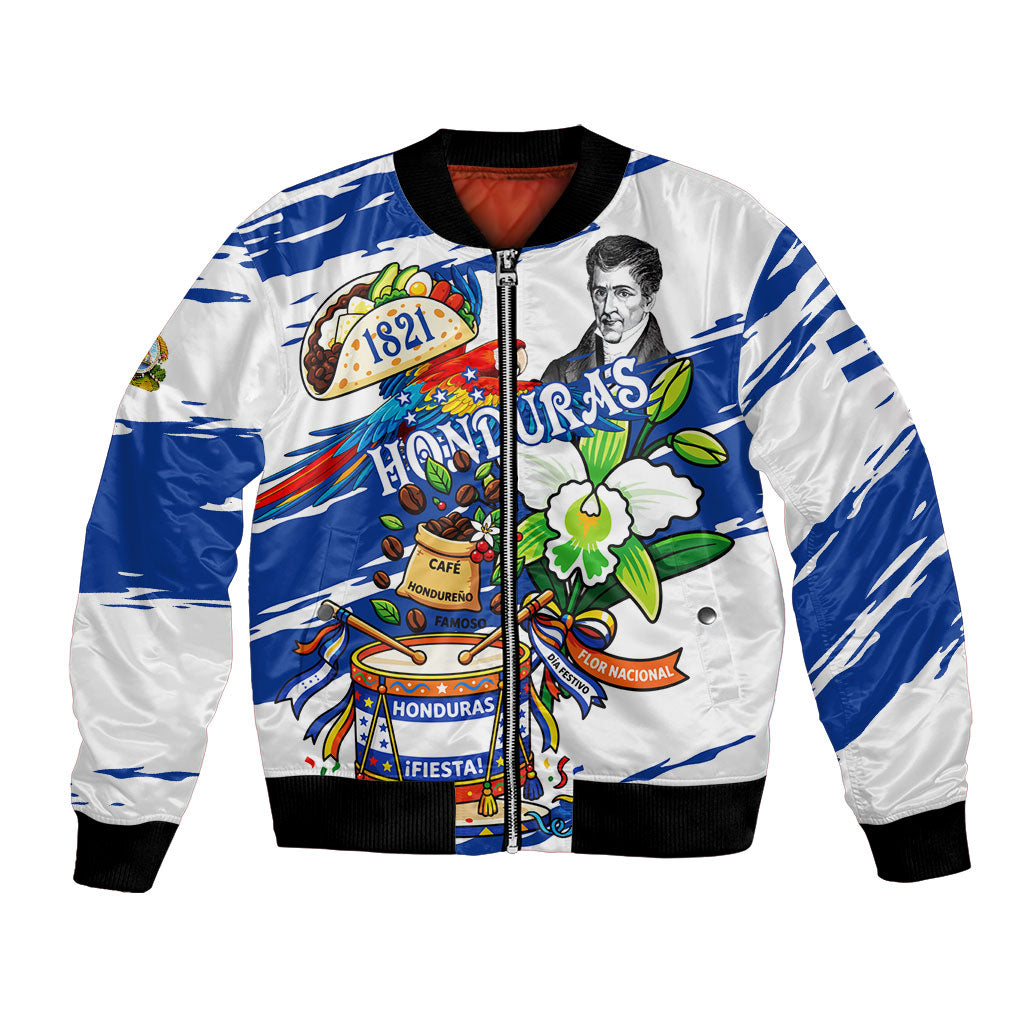 Honduras Independence Day Bomber Jacket Honduran Cultural Heritage Patriotic Symbols Vibrant