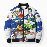 Honduras Independence Day Bomber Puffer Jacket Honduran Cultural Heritage Patriotic Symbols Vibrant