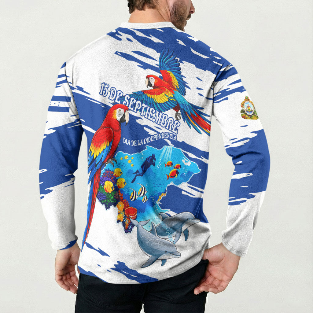 Honduras Independence Day Button Sweatshirt Honduran Cultural Heritage Patriotic Symbols Vibrant