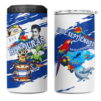 Honduras Independence Day 4 in 1 Can Cooler Tumbler Honduran Cultural Heritage Patriotic Symbols Vibrant