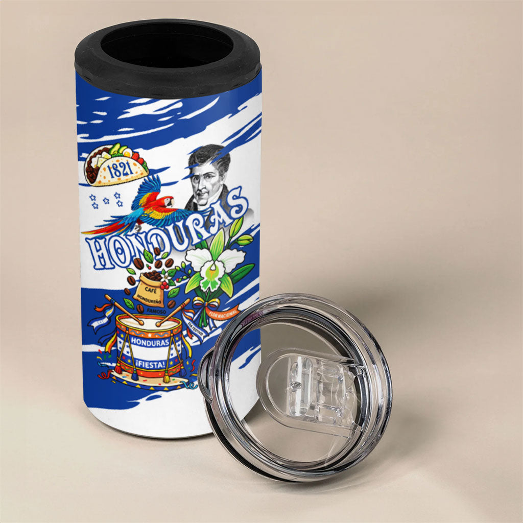 Honduras Independence Day 4 in 1 Can Cooler Tumbler Honduran Cultural Heritage Patriotic Symbols Vibrant