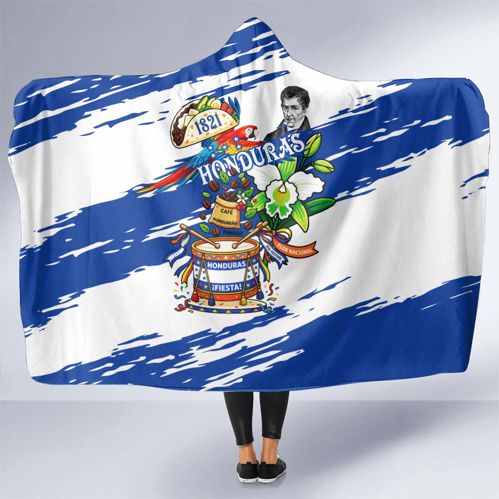 Honduras Independence Day Hooded Blanket Honduran Cultural Heritage Patriotic Symbols Vibrant