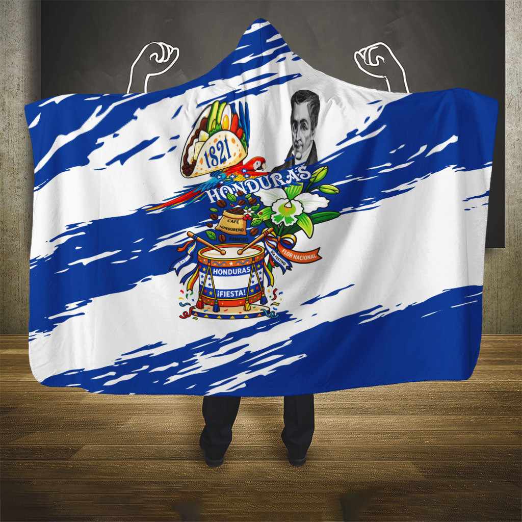 Honduras Independence Day Hooded Blanket Honduran Cultural Heritage Patriotic Symbols Vibrant