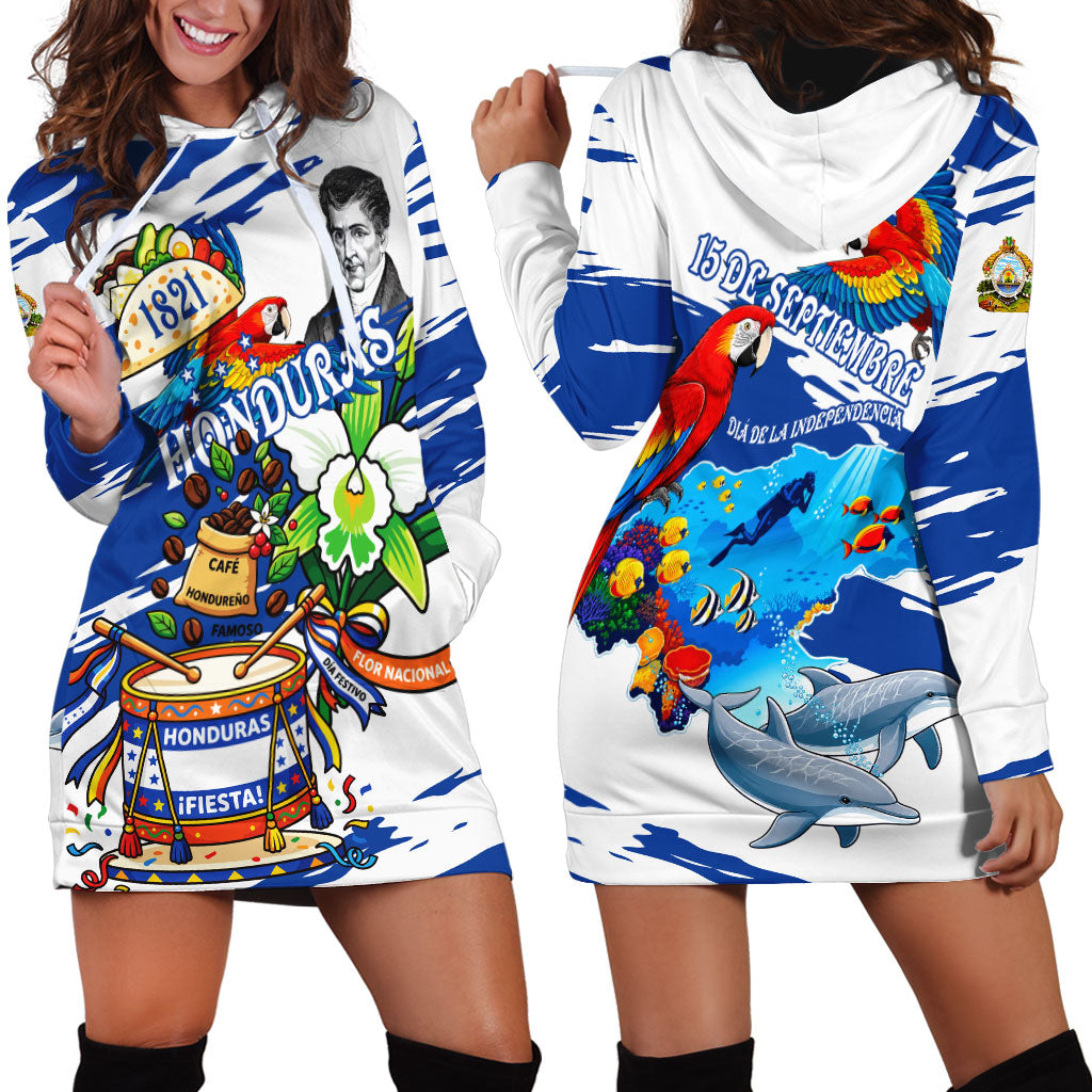 Honduras Independence Day Hoodie Dress Honduran Cultural Heritage Patriotic Symbols Vibrant