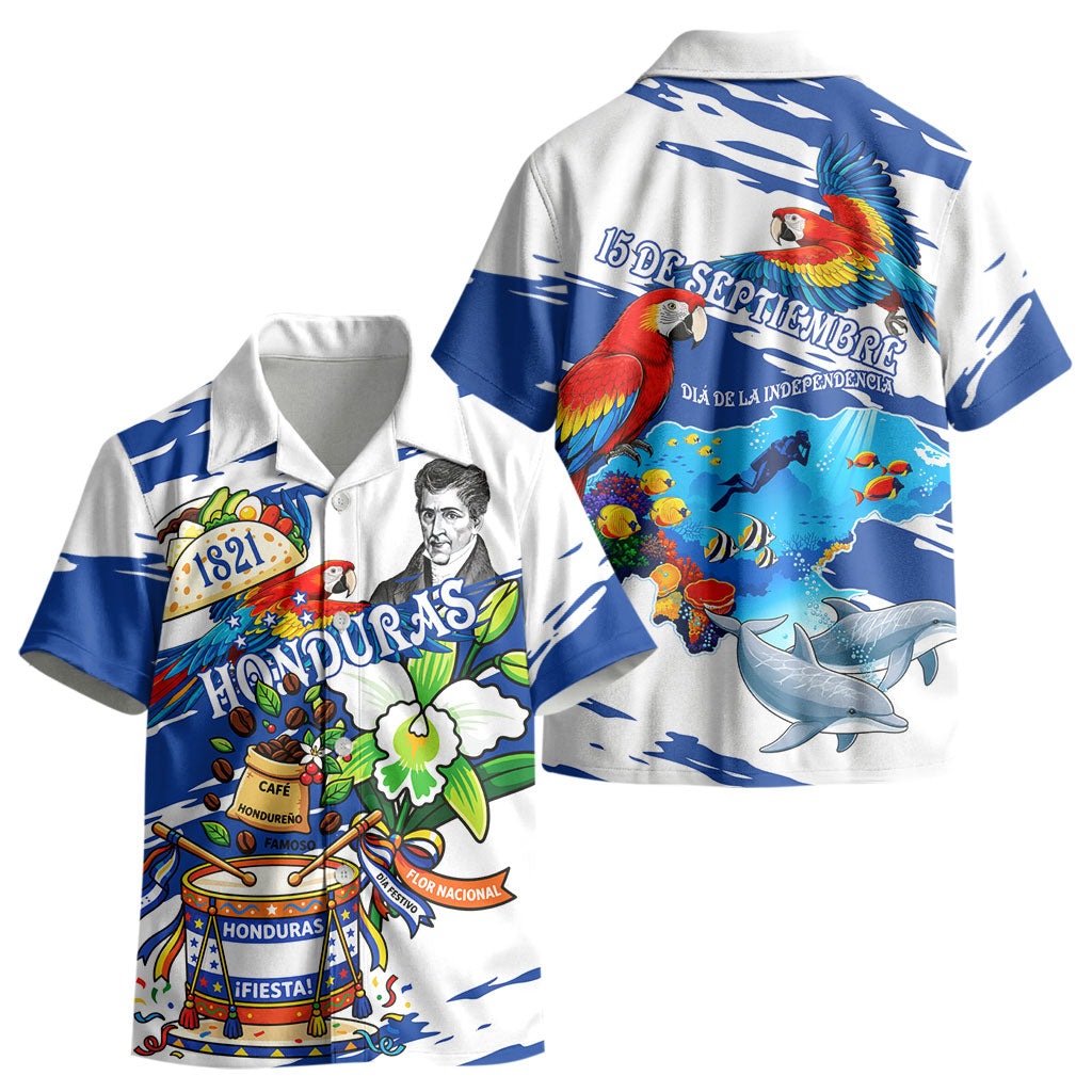 Honduras Independence Day Kid Hawaiian Shirt Honduran Cultural Heritage Patriotic Symbols Vibrant