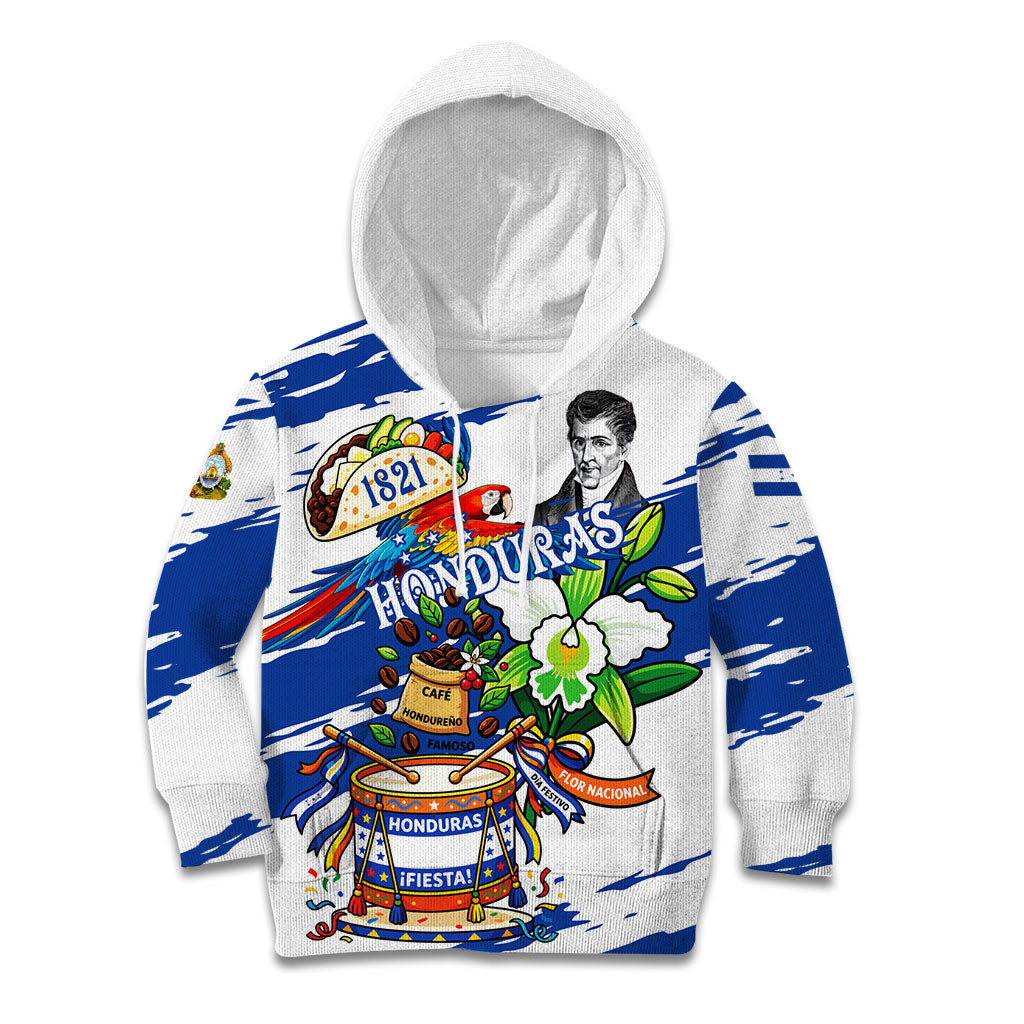 Honduras Independence Day Kid Hoodie Honduran Cultural Heritage Patriotic Symbols Vibrant