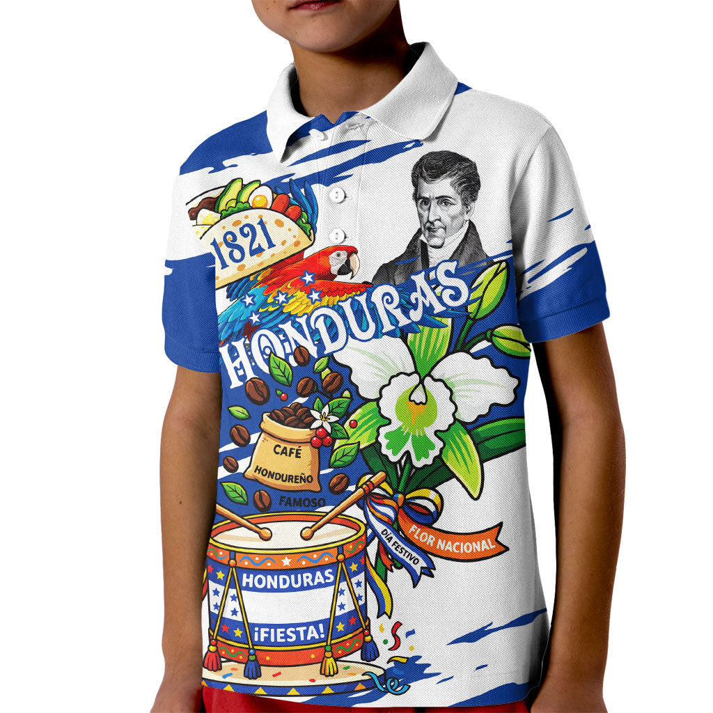 Honduras Independence Day Kid Polo Shirt Honduran Cultural Heritage Patriotic Symbols Vibrant