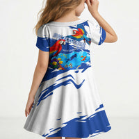 Honduras Independence Day Kid Short Sleeve Dress Honduran Cultural Heritage Patriotic Symbols Vibrant