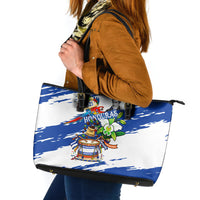 Honduras Independence Day Leather Tote Bag Honduran Cultural Heritage Patriotic Symbols Vibrant