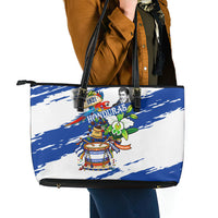 Honduras Independence Day Leather Tote Bag Honduran Cultural Heritage Patriotic Symbols Vibrant