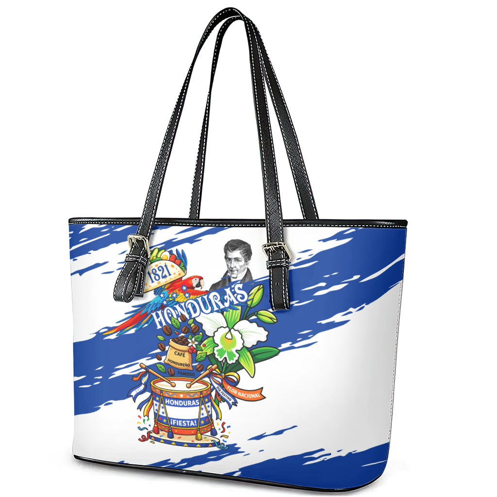 Honduras Independence Day Leather Tote Bag Honduran Cultural Heritage Patriotic Symbols Vibrant